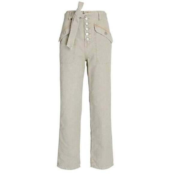Rinley Straight-Leg Pant From Veronica Beard Stone Size 30 NEW Cropped Ultra Hig - Picture 3 of 9